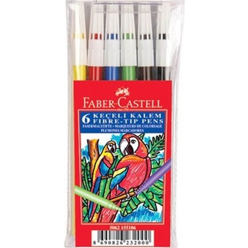 Faber Castell Keçeli Kalem 6 Renk - Yıkanabilir