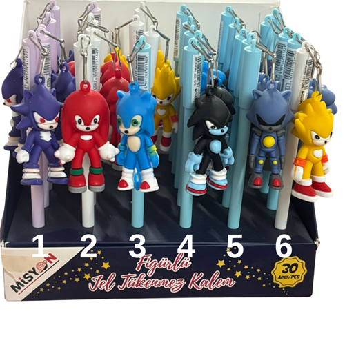 Misyon Figürlü Jel Tükenmez Kalem Sonic Karakterler