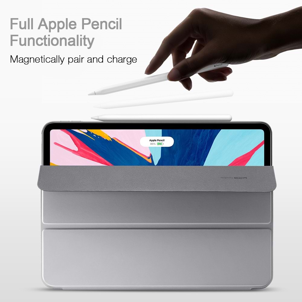 ESR iPad Pro 12.9 2018 Kılıf, Yippee Magnetic Series,Silver Gray