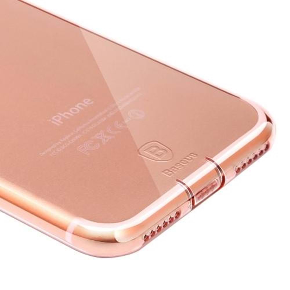 Baseus Simple (With-Pluggy) iPhone 7 Şeffaf Rose Gold