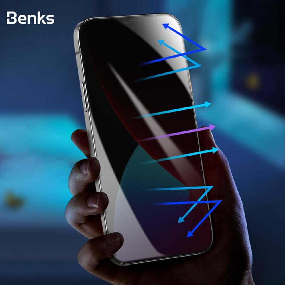 Benks Vpro Anti Privacy Full Curved Glass Screen Protector for New iP5.4 Black