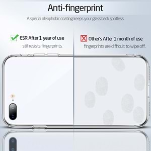 ESR iPhone 7 Plus / 8 Plus Kılıf, Glass Back Shell,White
