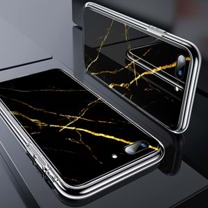 ESR iPhone 7/8/SE 2020 Kılıf, Marble Glass,Black Gold Sierra