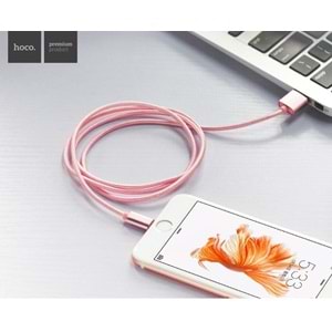 Hoco X2 iPhone (8pin) Veri Aktarım ve Hızlı Şarj Kablosu 1M Rose Gold