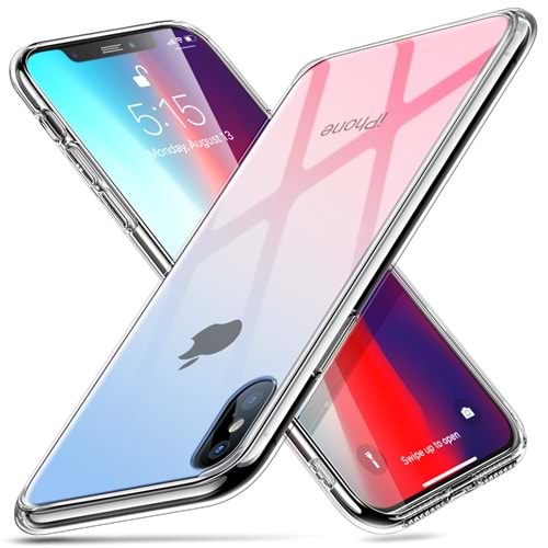 ESR iPhone XS Max Kılıf, Glass Back Case,Red+Blue