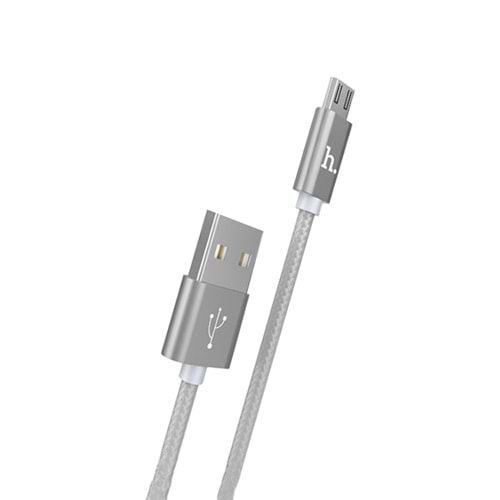 Hoco X2 Micro USB Veri Aktarım ve Hızlı Şarj Kablosu 1M Gümüş