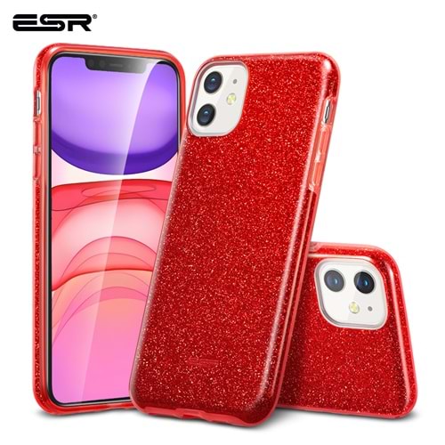 ESR iPhone 11 Kılıf, Makeup Glitter,Red