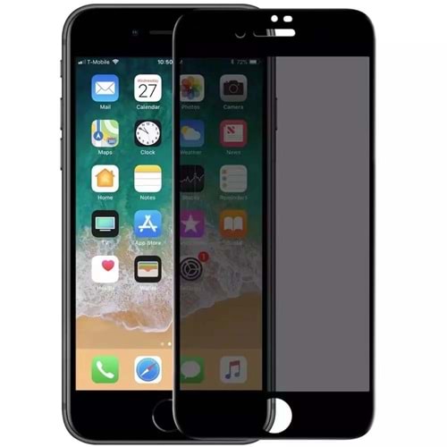 LİTO D+ iPhone 7/8 Privacy Ekran Koruyucu Siyah