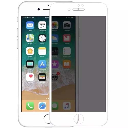 LİTO D+ iPhone 7/8 Privacy Ekran Koruyucu Beyaz