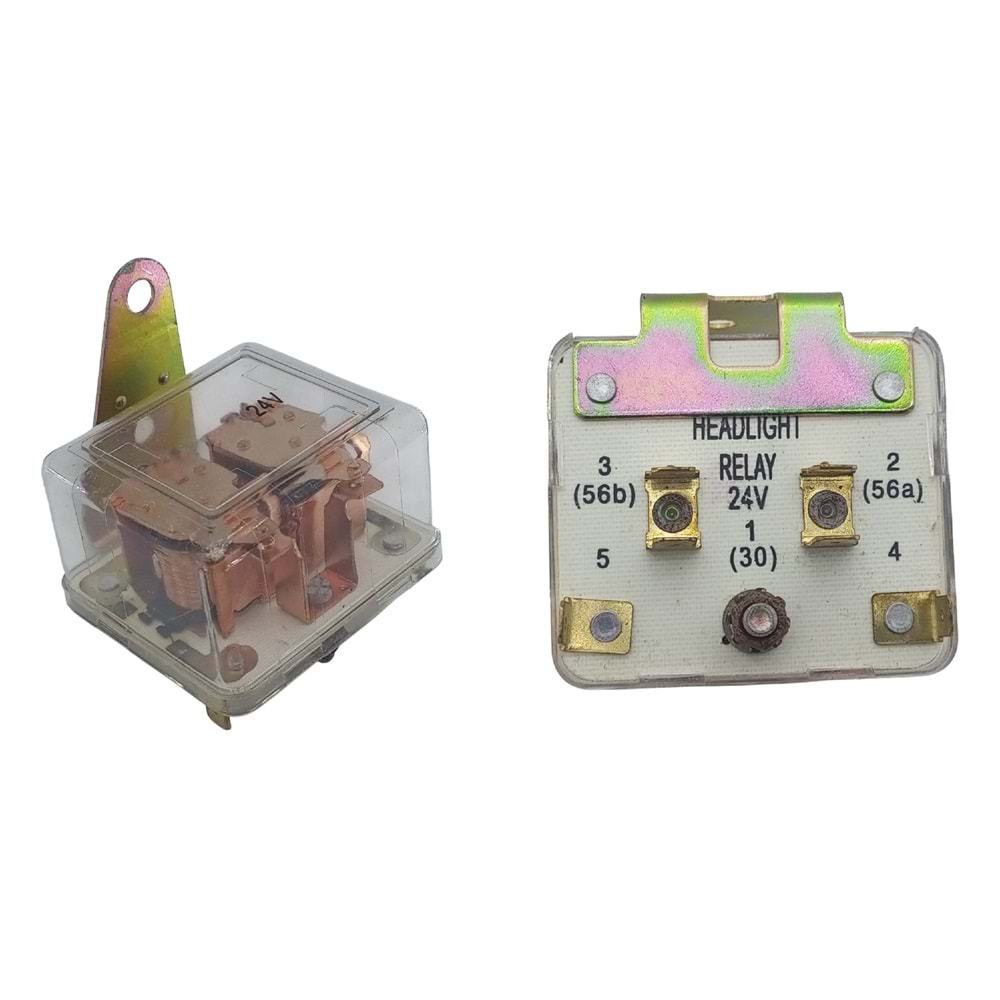 ( 24V ) ÜNİVERSAL ÇİFT BOBİN / FAR RÖLESİ / ŞEFFAF