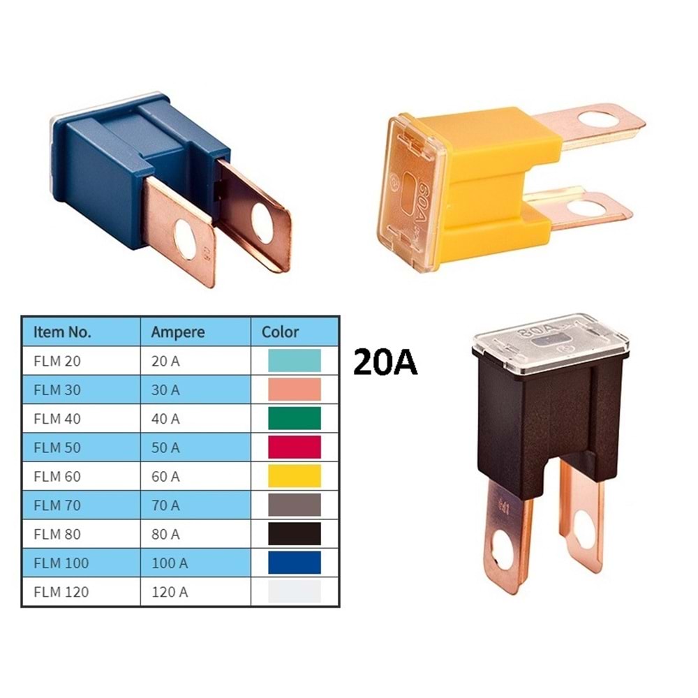 ( ERKEK / DÜZ AYAKLI ) 20 AMP. ( BEYAZ ) SİGORTA