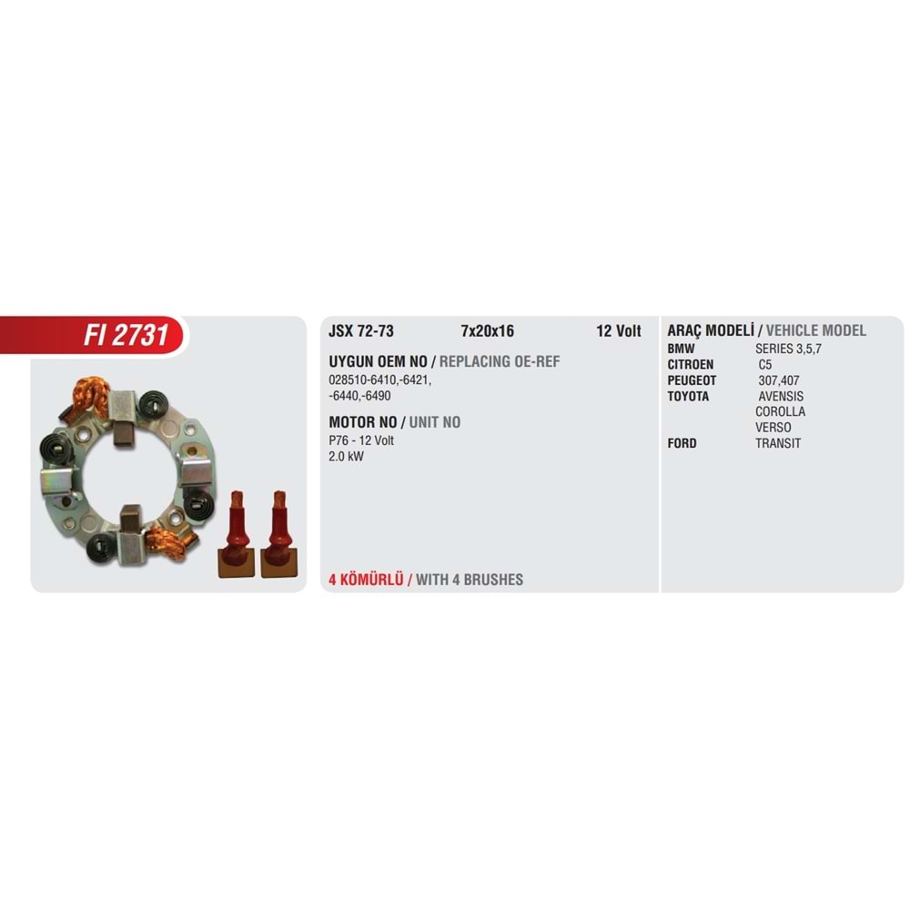 ( 12V ) BMW X5, X3 / TOYOTA / FORD TRANSİT V184