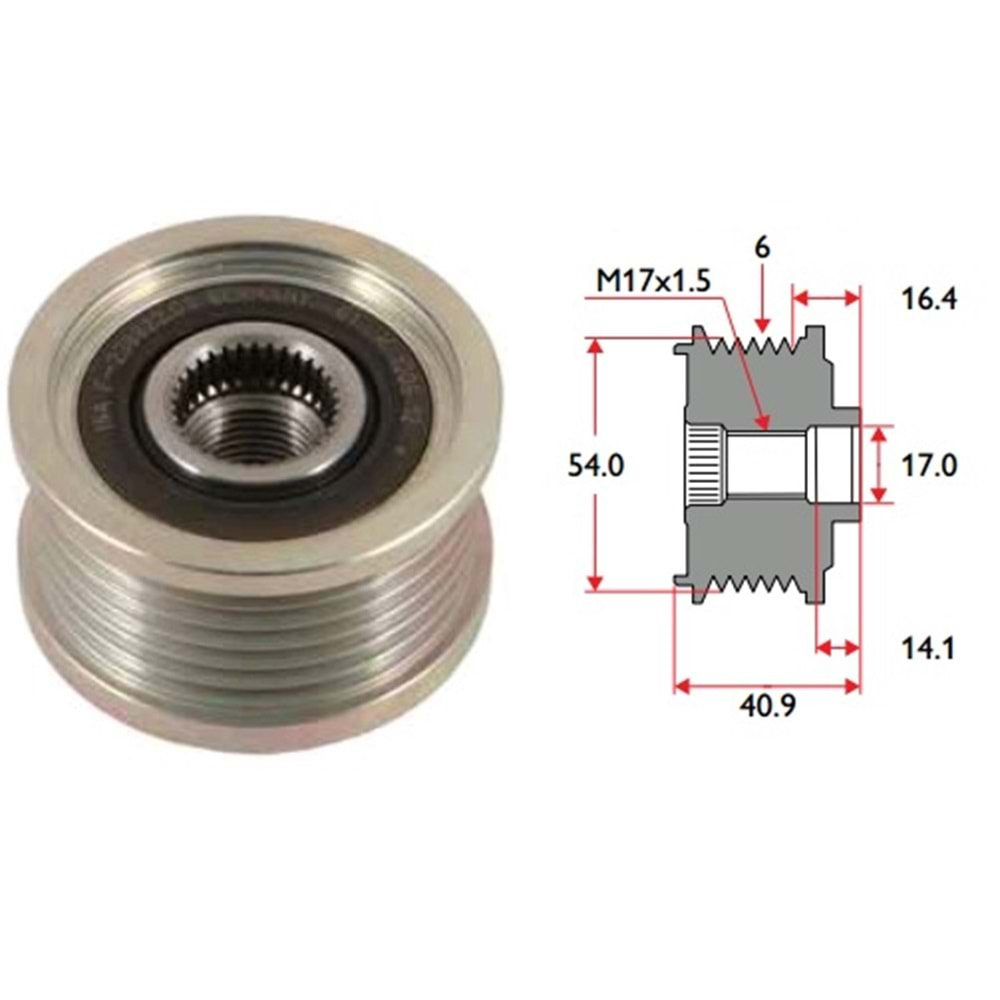 ( 6K ) ALFA ROMEO / FIAT DOBLO, LINEA, EGEA, STILO ( 17 x 1,5 )