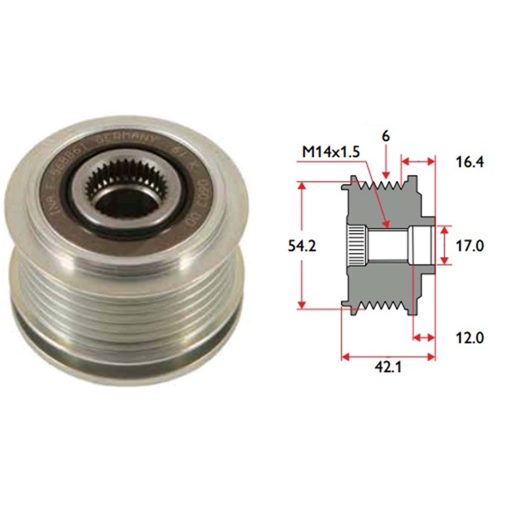 ( 6K ) FORD FOCUS - FİESTA - C.MAX ( 14 x 1,5 )