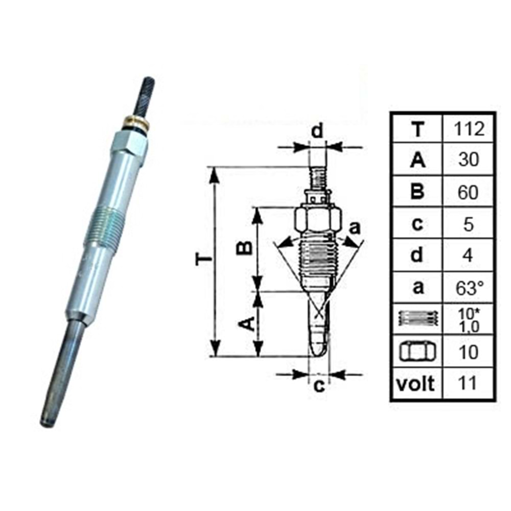 ( 12V ) HYUNDAİ ACCENT 1,5 CRDI ISITMA BUJİSİ