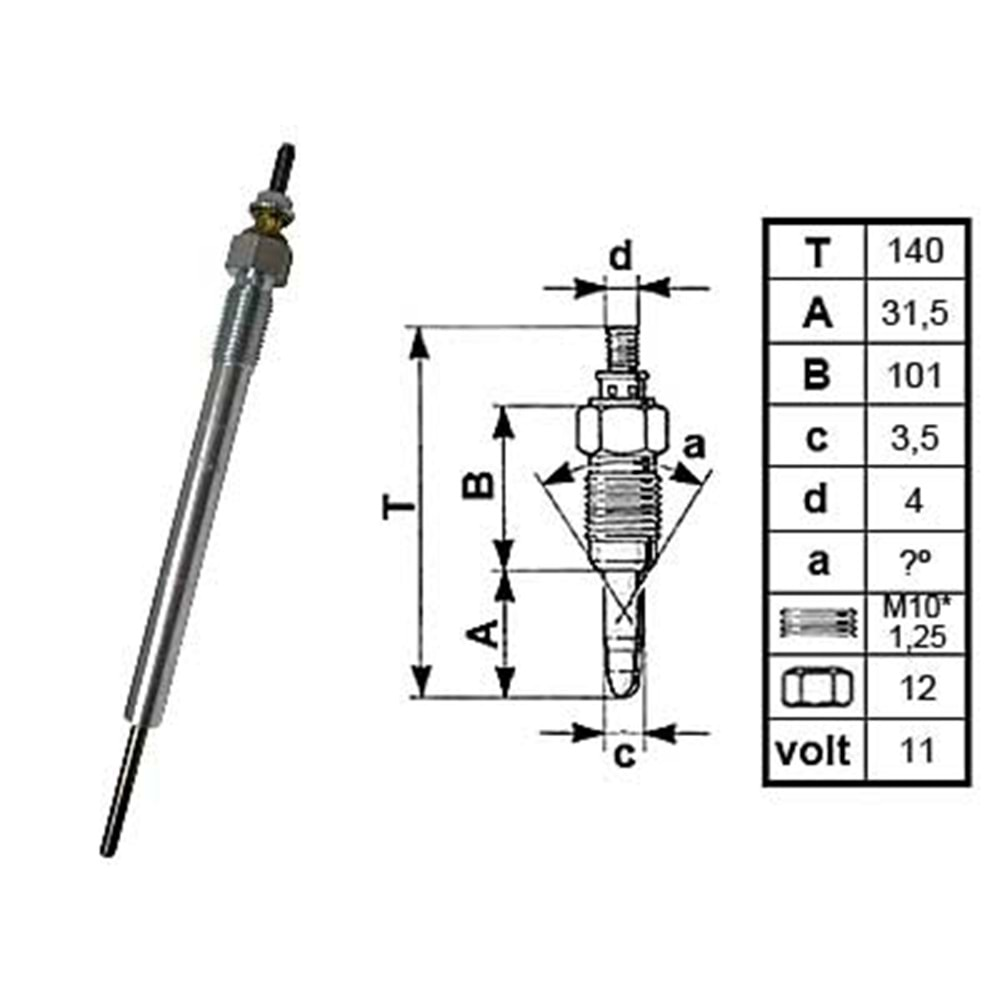 ( 12V ) HYUNDAI H1, STAREX / KIA SORENTO ISITMA BUJİSİ