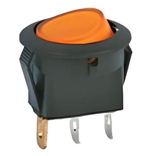 MİNİ ANAHTAR ( SARI TUŞ - OVAL LEDLİ ) ( 3 FİŞLİ, 1-0 TUSLU )