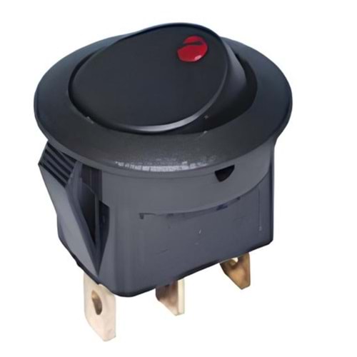 MİNİ ANAHTAR ( KIRMIZI - IŞIKLI - OVAL LEDLİ ) ( 3 FİŞLİ, 1-0 TUSLU