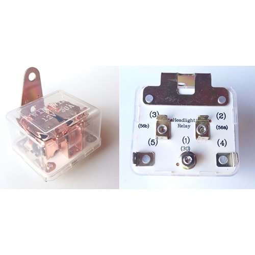 ( 12V ) ÜNİVERSAL ÇİFT BOBİN / FAR RÖLESİ / ŞEFFAF