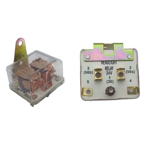 ( 24V ) ÜNİVERSAL ÇİFT BOBİN / FAR RÖLESİ / ŞEFFAF