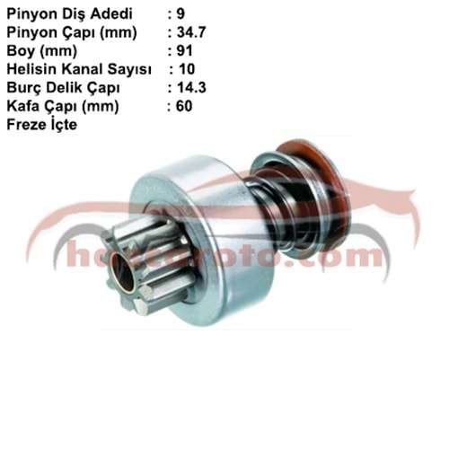 ( 09 DİŞ ) MERCEDES 2517 / 302 / 303 ( ORTA FREZE )
