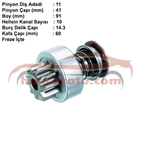 ( 11 DİŞ ) MAN / ŞTEYR ( ORTADAN FREZE )