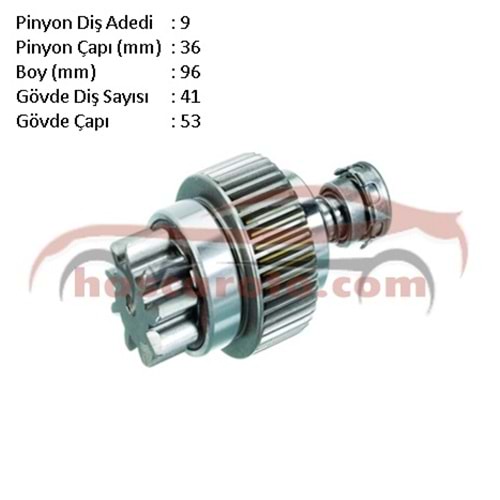 ( 9 DİŞ ) BMC LEVEND / NISSAN MDS ( 3 RULMANLI ) YANMAR, KOMATSU, S