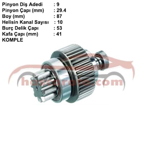 ( 9 DİŞ ) OPEL COMBO / ASTRA / VECTRA D / NISSAN VANETTE