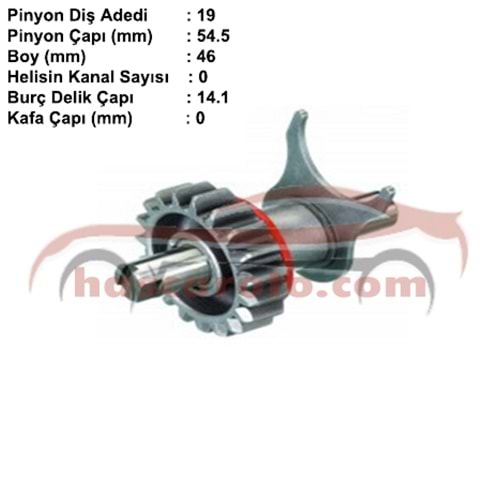 ( 19 DİŞ ) FORD TRANSİT V184 ( ÇATALLI DİŞLİ + MİL )