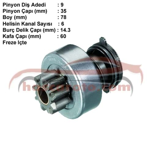 ( 9 DİŞ ) FIAT 35 / 50 NC / TRAKTÖR - ( ÇATALSIZ )