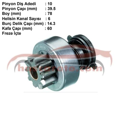 ( 10 DİŞ ) FORD 6610 / DODGE / CARGO / İNTER ( 6 KANAL / İÇTEN FREZE