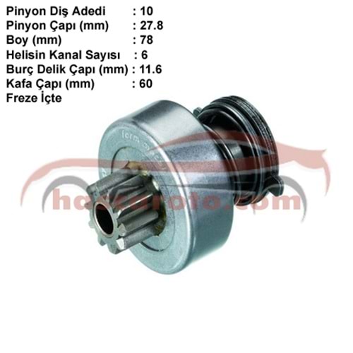 ( 10 DİŞ ) PEUGEOT J9 ( İÇTEN FREZE )