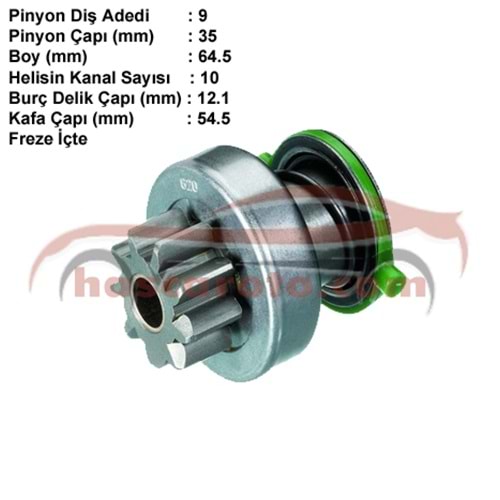 ( 9 DİŞ ) FIAT DUCATO / PEUGEOT BOXER - JUMPER ( GV. ÇAPI= 55 )