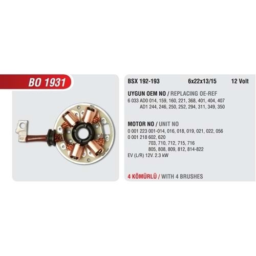 ( 12V ) FIAT DUCATO - PEUGEOT BOXER (223 SERI) ( 06 *22*16 )