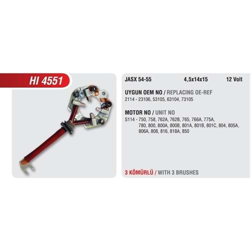 ( 12V ) OPEL COMBO 1,7TDI / CORSA - JASX 54/55 ( 4,5 *14*17 )