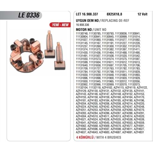 ( 12V ) ( 08,0*25,0*17,0 ) MF. ERKUNT, JCB, JOHN DEERE