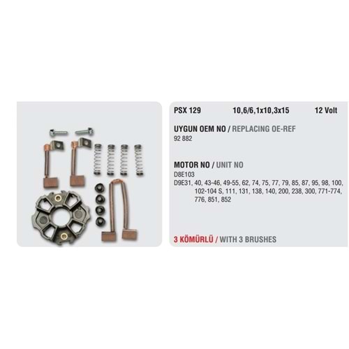 RENAULT 9 / 11 / 19 / 21 ( 4 KÖMÜR + YAYLI )