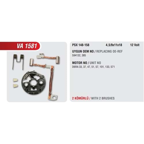 VW (TERS DÖNÜŞ ) ( 2 KÖMÜRLÜ + YAYLI ) ( PSX 148/158 KÖMÜRLÜ )