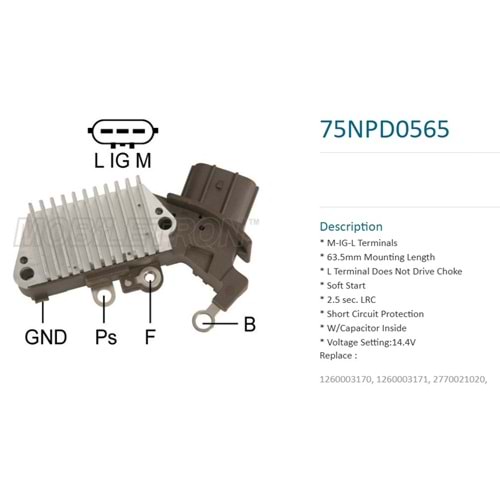 ( 12 Volt ) ( 63.5mm ) TOYOTA COROLLA 1.4 (00>05) (3 FIS) (M-IG-L)