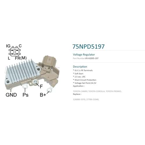 ( 12 Volt ) ( 63.5mm ) TOYOTA COROLA / CAMRY ( IG-C-L-FR(M) )