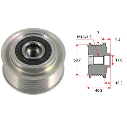 ( 7K ) HYUNDAI STAREX / KIA SORENTO 2.5 CRDI (16x1,5)