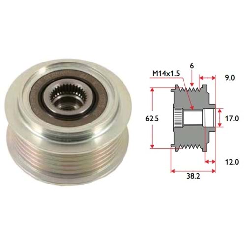 ( 6K ) TOYOTA COROLLA / AURIS / YARIS 1.4 D4D DİZEL ( 14 x 1,5 )