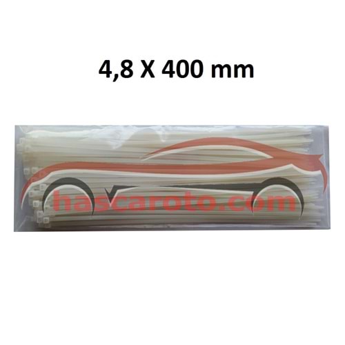 ( 4,8 x 400 mm.) KABLO BAĞI ( BEYAZ ) ( PK )