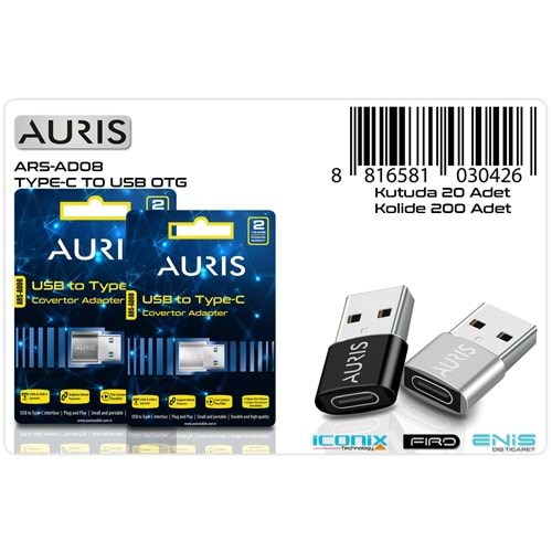 Auris Ars-Ad08 Type C To Usb Otg