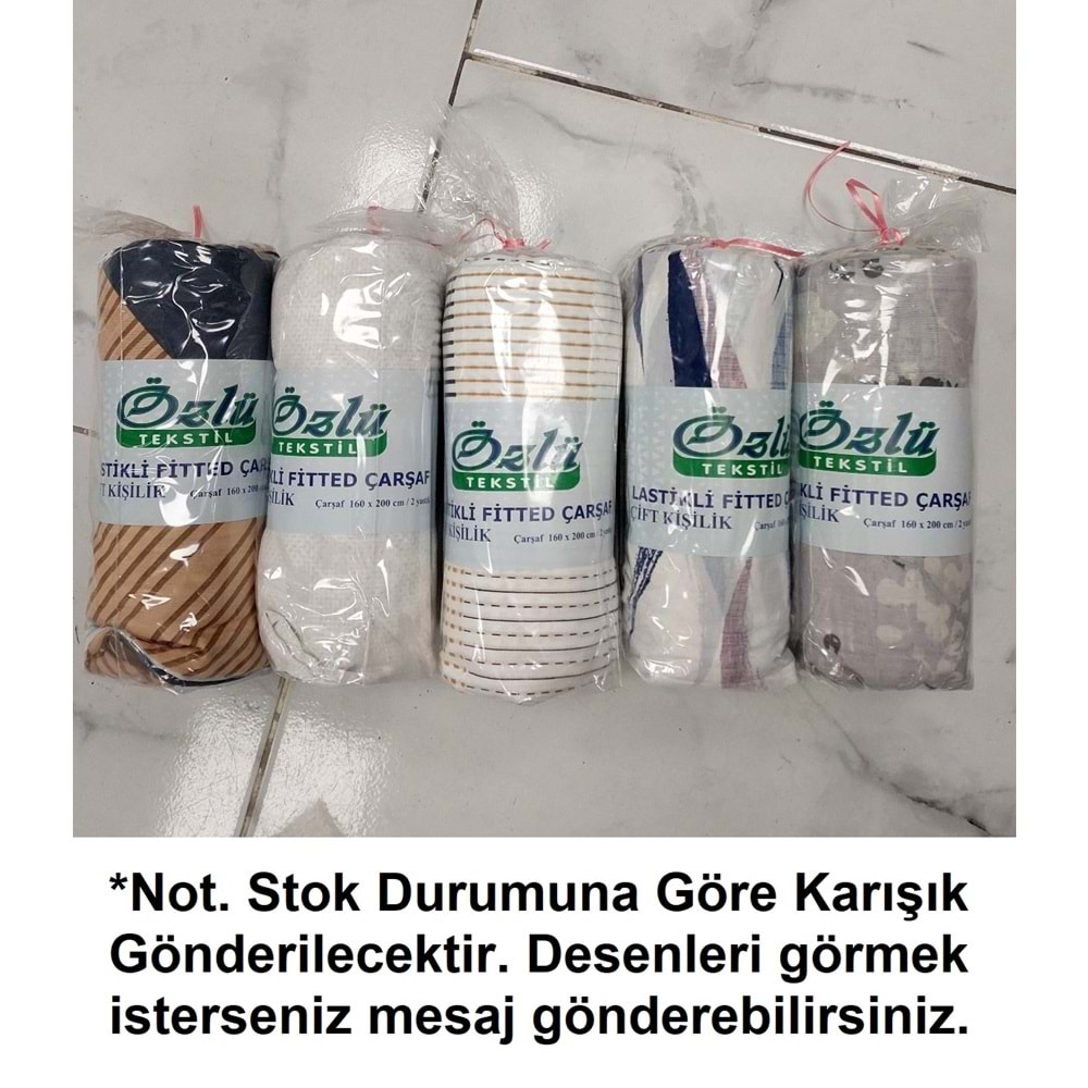 Özlü Fitted Lastikli Çift Kişilik Çarşaf Seti (160x200)-Desenli Asorti