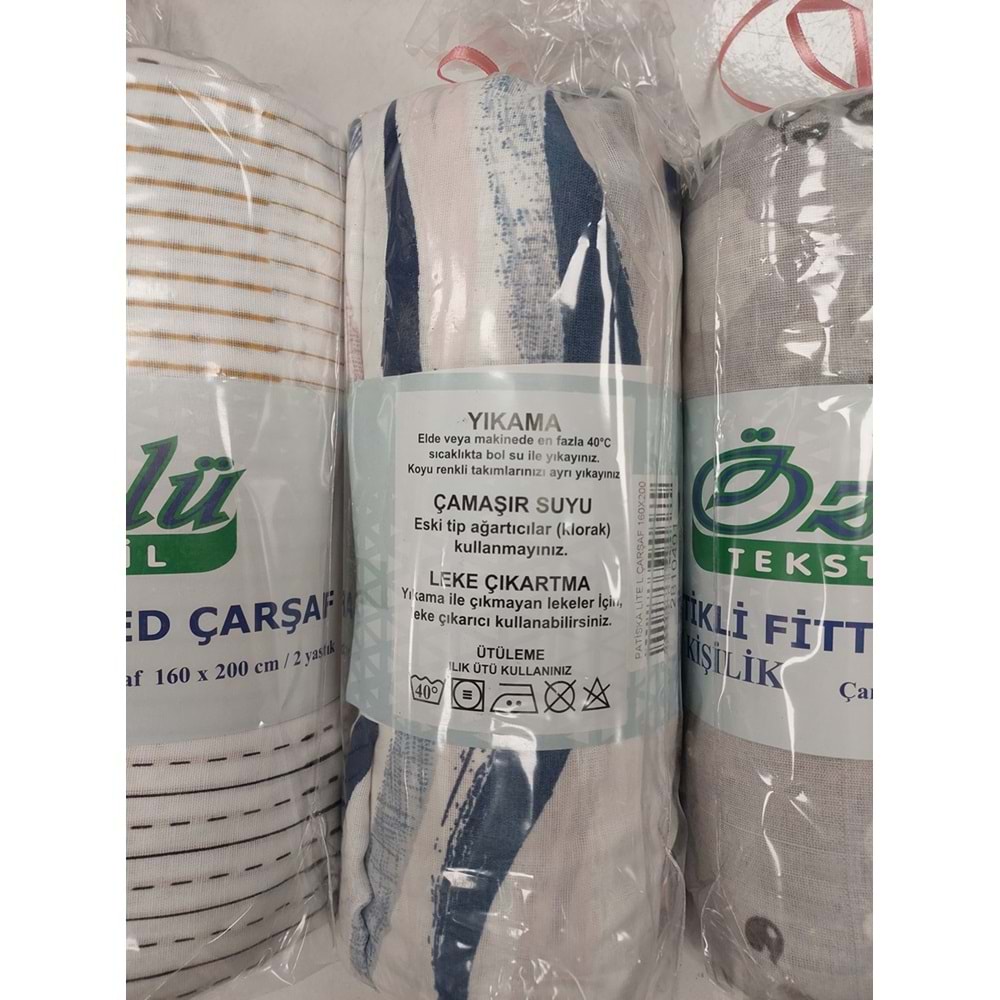 Özlü Fitted Lastikli Çift Kişilik Çarşaf Seti (160x200)-Desenli Asorti
