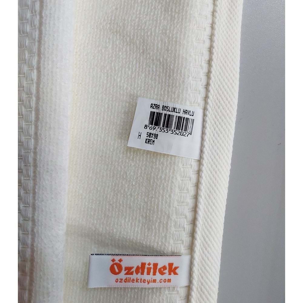 Özdilek 1 Adet El-Yüz Havlusu Araboş Nakışlık (50x90)-Azra Krem