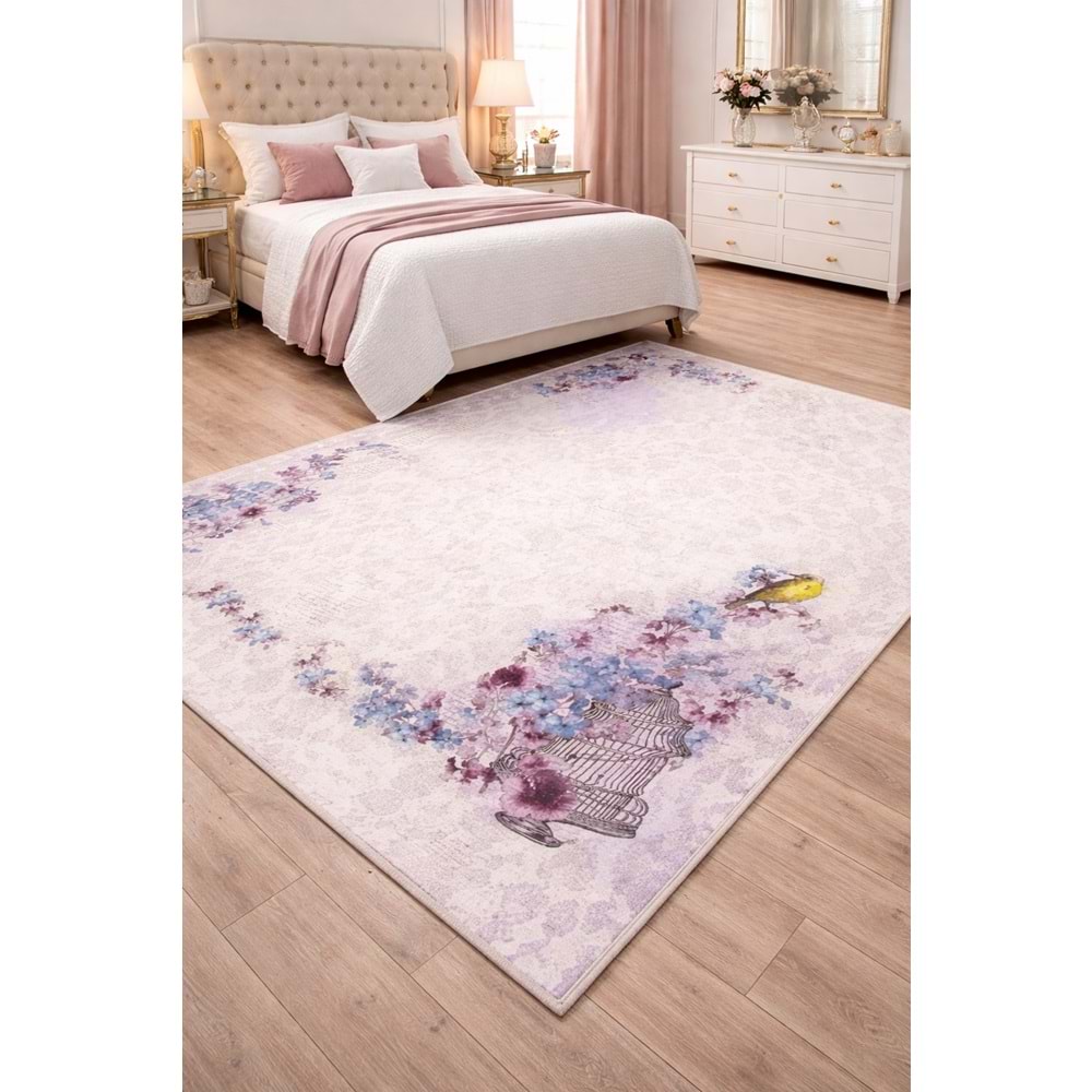 Brillant Latex Kaymaz Taban Halı-FLOWER HL11112.101-(150x230)