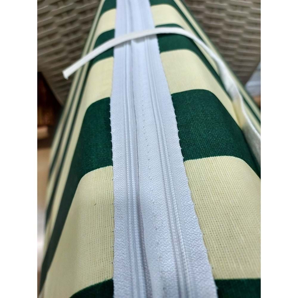 2 Adet Komutan Arkalıklı Sandalye Minderi, Extra Kalın (Kalınlık 5cm)-Yeşil