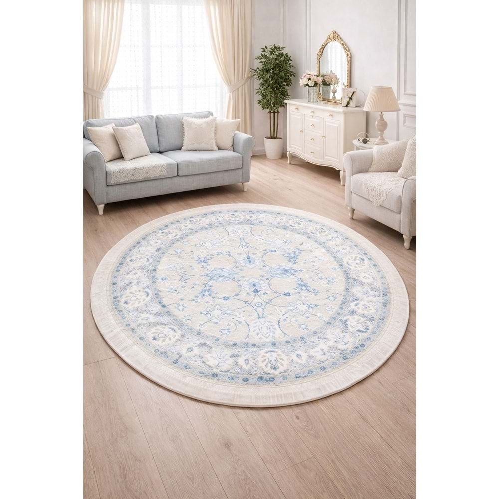 Brillant Latex Yuvarlak Kaymaz Taban Halı-SARMAŞIK HLD11309.801-(150Q)